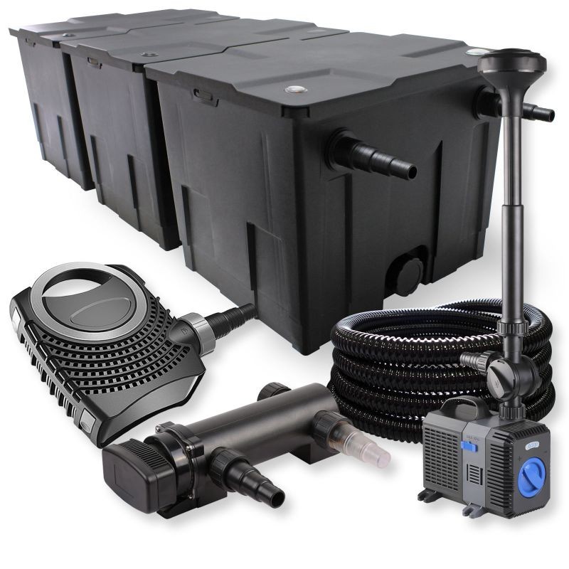 SunSun Lampisetti: CBF-350C suodatin jopa 90000 l, CTF-8000 pumppu 8000 l/h, CUV-318 UV-puhdistin, 25 m letku