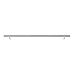 Seinäkaide V2A-ruostumaton teräs 200 cm, 42 mm, hopea, 2 kpl kiinnikettä