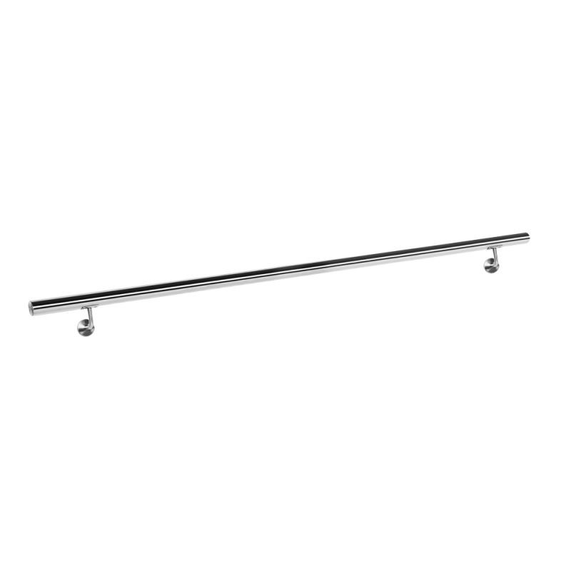 Seinäkaide V2A-ruostumaton teräs 200 cm, 42 mm, hopea, 2 kpl kiinnikettä