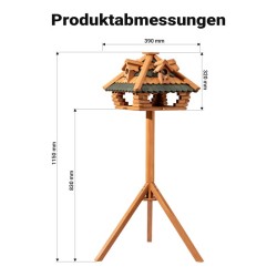 Toboli lintujen ruokintapiste jalustalla 115 cm, kuusipuu, ruskea