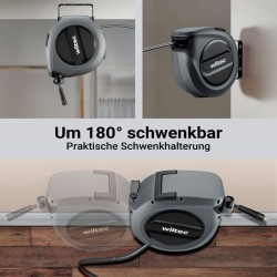 Automaattinen paineilmakela 15 m, 17 bar, 180° kääntyvä kiinnike