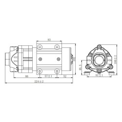 Paineenkohotuspumppu käänteisosmoosijärjestelmään 2300 l/vrk 108 W DC 24 V 2-5 bar