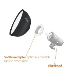 Walimex pro Studio Line Beauty Dish softbox QA65 65 x 35 cm kenno diffuusorit kantolaukku