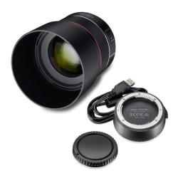 Samyang AF 85mm f/1.4 Canon EF teleobjektiivi ja Lens Station