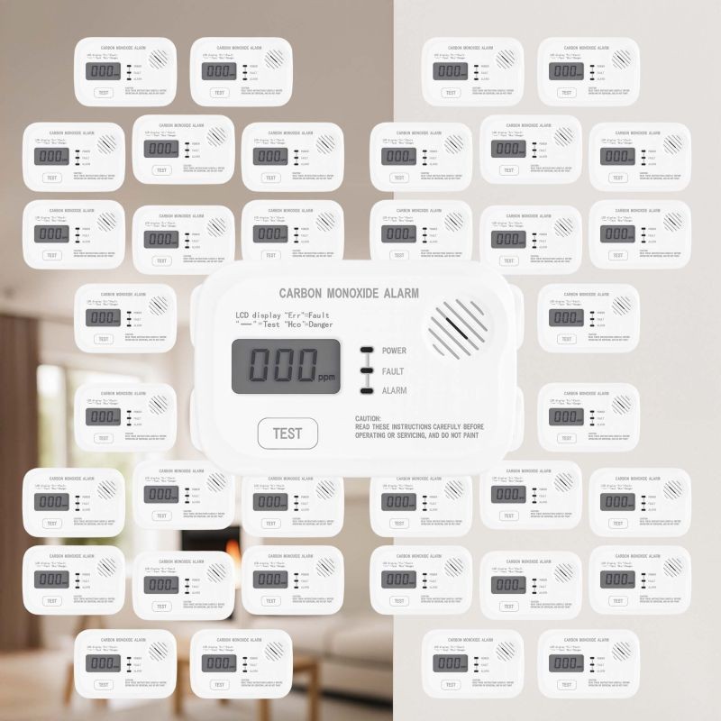 Hiilimonoksidihälytin digitaalisella näytöllä, 40 kpl
