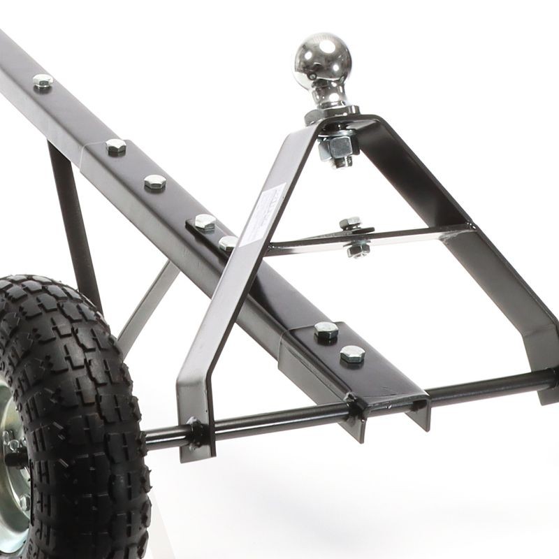 Asuntovaunun siirtokärry 270 kg, 110 x 72 x 30 cm, musta, ilmatäytetyt kumirenkaat