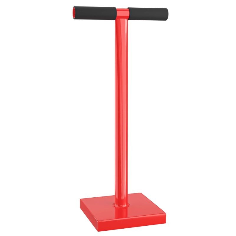 Teräksinen käsitiivistin 11,42 kg, 20 x 20 cm, 83 cm, punainen, T-kahva