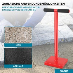 Teräksinen käsitiivistin 11,42 kg, 20 x 20 cm, 83 cm, punainen, T-kahva