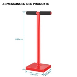 Teräksinen käsitiivistin 11,42 kg, 20 x 20 cm, 83 cm, punainen, T-kahva