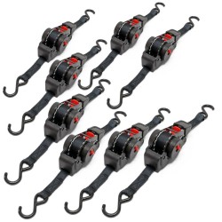 Automaattiset kuormakiinnityshihnat 8 kpl, 2 m x 18 mm, 100 daN, polyesteri, musta