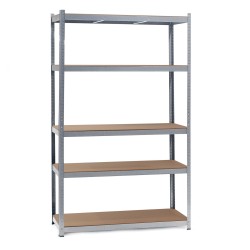 Raskashyllystö 120x60x204 cm 5 hyllytasoa 200 kg taso sinkitty teräs hopea