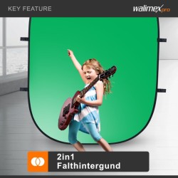Walimex pro 2 in 1 taittuva taustakangas vihreä/sininen 150 x 210 cm