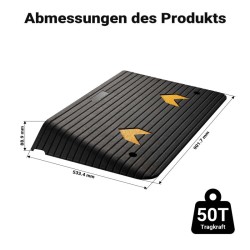 Kumiramppi 50 t, 902 x 533 x 89 mm, musta, heijastinnauhat