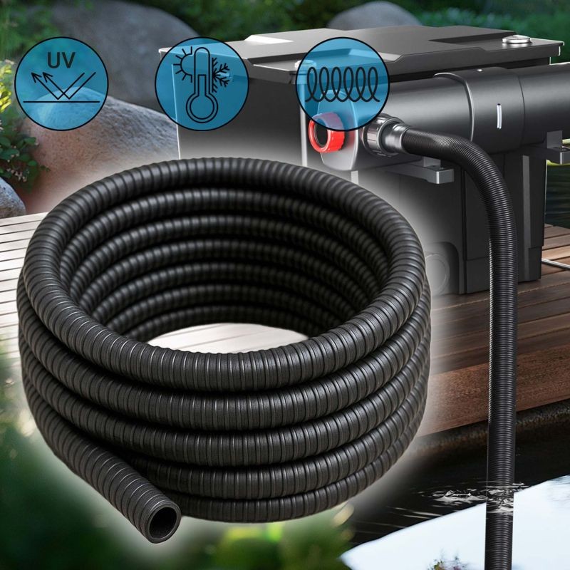 PVC-spiraaliletku 19 mm, 50 m, musta, kasteluun ja lampiin