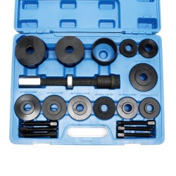 Pyöränlaakerien työkalusarja 19-osainen, painelevyt 55,5-84 mm, salkussa