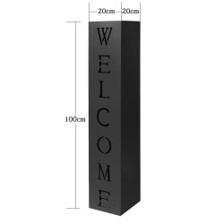 Welcome kasvisäule musta jauhemaalattu teräs 100 x 20 x 20 cm