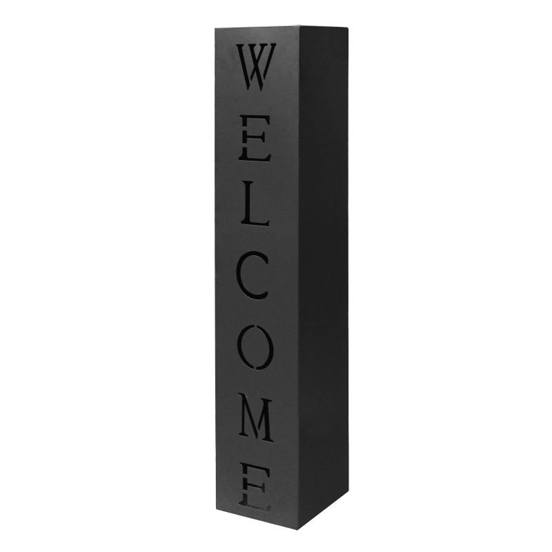 Welcome-kasvisäule, musta jauhemaalattu teräs, 100 x 20 x 20 cm