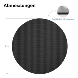 Uima-altaan aurinkopeite, pyöreä 5 m, musta, 140 µm PE
