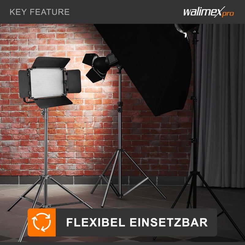 Walimex pro FT-8051 valaisinjalkasetti 2 kpl, 260 cm, jousivaimennus, adapterit ja kuljetuslaukut