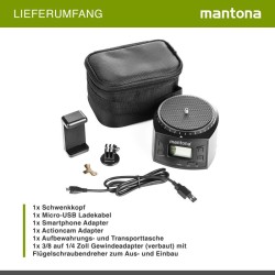 Mantona Turnaround 360 Advanced 3 sähkökäyttöinen panoraamapää 360 jatkuva pyöritys musta