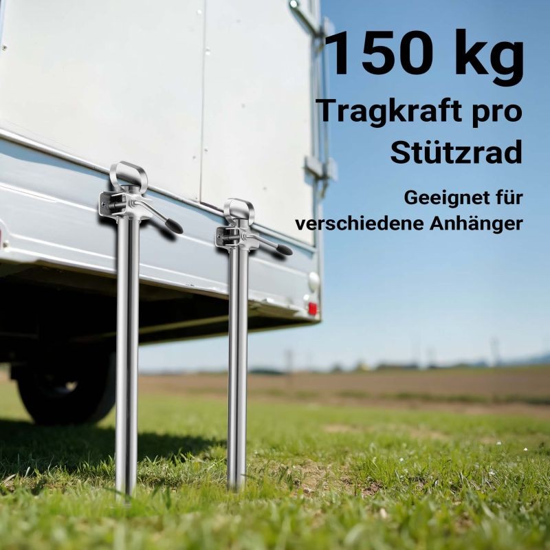 Perävaunun tukisarja 10-osainen, tukipyörä 362 kg, tukijalat, kiinnikkeet ja kiilat
