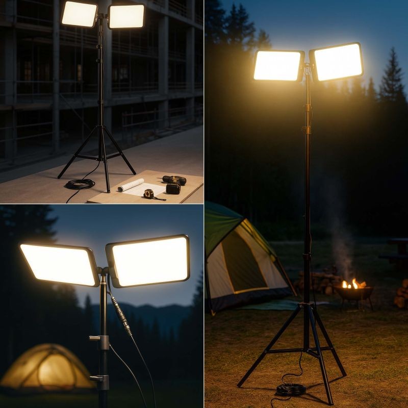 V3 LED-valonheitin 55 W 11000 lm 12 V, teleskooppivarsi ja kolmijalka