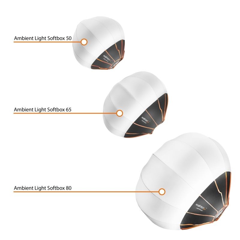 Walimex pro 360° ambient-softbox - 800 x 800 x 800 mm - Push-down-mekanismi