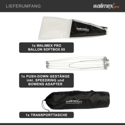 Walimex pro Essential Ballon Softbox 65 cm, Bowens-adapterilla