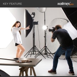 Walimex pro Daylight 1000 studiovalaistussetti, Octagon-softbox 60 cm, 4x 35 W LED-polttimoa