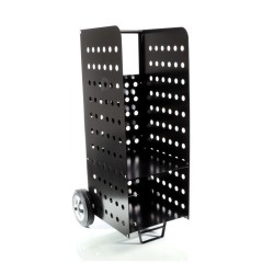 Polttopuukärry XL 53 x 36 x 106 cm, musta, metalli, 100 kg