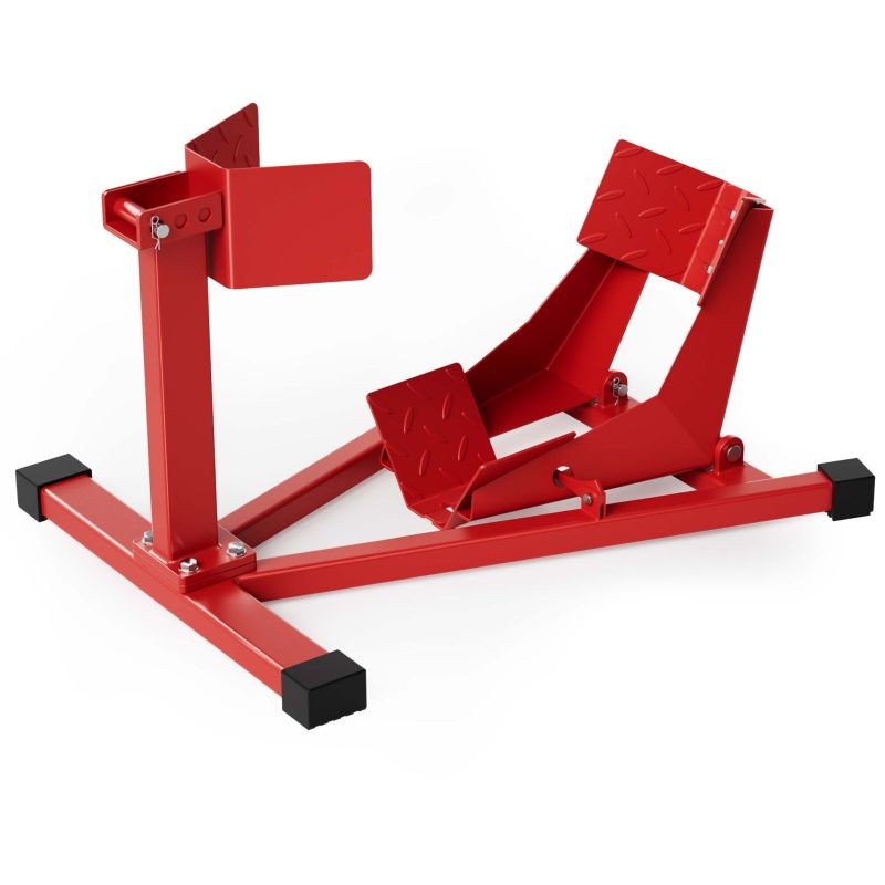 Moottoripyörän etupyörän nostin, 60–160 mm renkaat, teräs, 670 x 480 mm, punainen