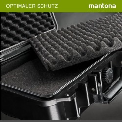 Mantona Outdoor Schutzkoffer M+ vedenpitävä suojalaukku 18 l, pölytiivis, iskunkestävä, vaahdomuovivuorauksella