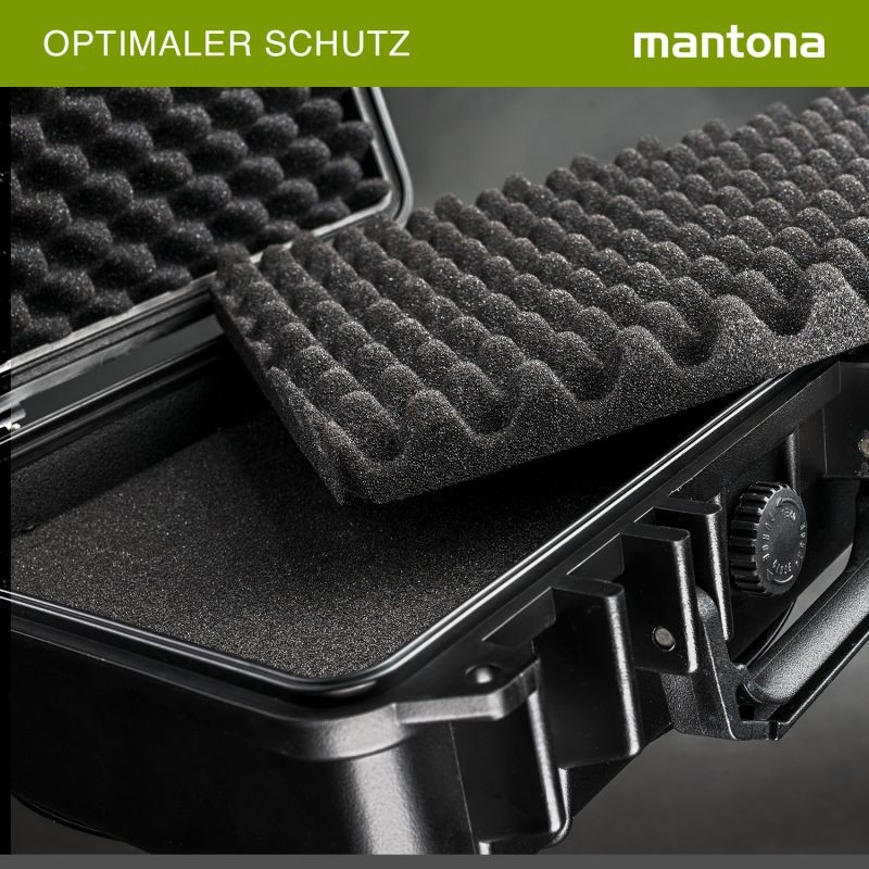 Mantona Outdoor Schutzkoffer M+ vedenpitävä suojalaukku 18 l, pölytiivis, iskunkestävä, vaahdomuovivuorauksella