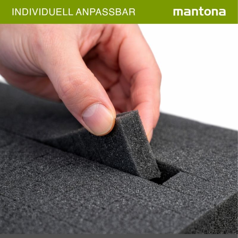 Mantona Outdoor Schutzkoffer M+ vedenpitävä suojalaukku 18 l, pölytiivis, iskunkestävä, vaahdomuovivuorauksella