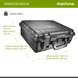 Mantona Outdoor Schutzkoffer M+ vedenpitävä suojalaukku 18 l, pölytiivis, iskunkestävä, vaahdomuovivuorauksella