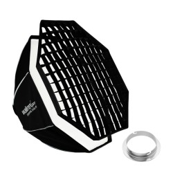 Walimex pro Essential Oktagon-softbox 90 cm, Bowens- ja Elinchrom-adapterit, kenno, kuljetuslaukku