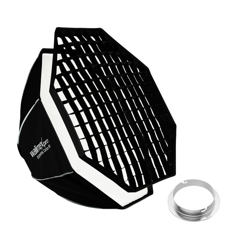 Walimex pro Essential Oktagon-softbox 90 cm, Bowens- ja Elinchrom-adapterit, kenno, kuljetuslaukku