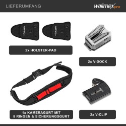 Walimex pro Kameravyö V Dock Argus ja V Clip vyöjärjestelmä holsterilla