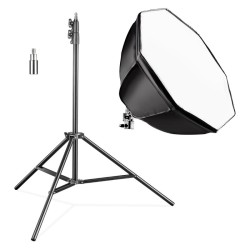 Walimex pro Octagon softbox 55 cm ja 35 W LED valaistussetti FT 8051 jalustalla