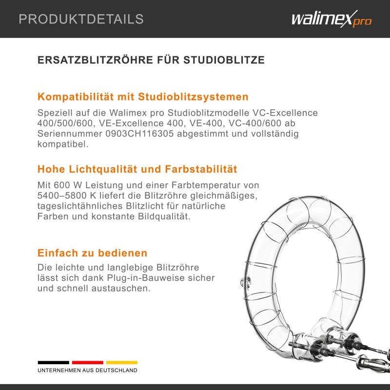 Walimex pro varasalamaputki VC-400/600 Typ 2, 600 W, 5400–5800 K