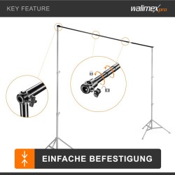 Walimex pro teleskooppinen taustotanko 225-400 cm, 6 kg, alumiini, musta