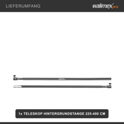 Walimex pro teleskooppinen taustotanko 225-400 cm, 6 kg, alumiini, musta