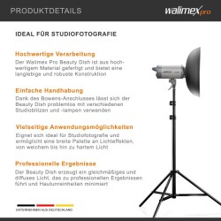 Walimex pro Beauty Dish 40 cm valonmuokkaaja, Bowens & Walimex pro -liitäntä