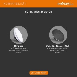 Walimex pro Beauty Dish 40 cm valonmuokkaaja, Bowens & Walimex pro -liitäntä