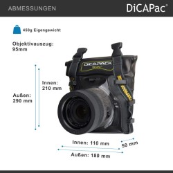 DiCAPac WP-S5 vedenkestävä kameralaukku kompaktikameroille, 5 m syvyyteen, antrasiitti