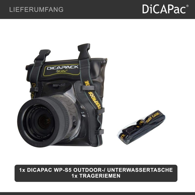 DiCAPac WP-S5 vedenkestävä kameralaukku kompaktikameroille, 5 m syvyyteen, antrasiitti