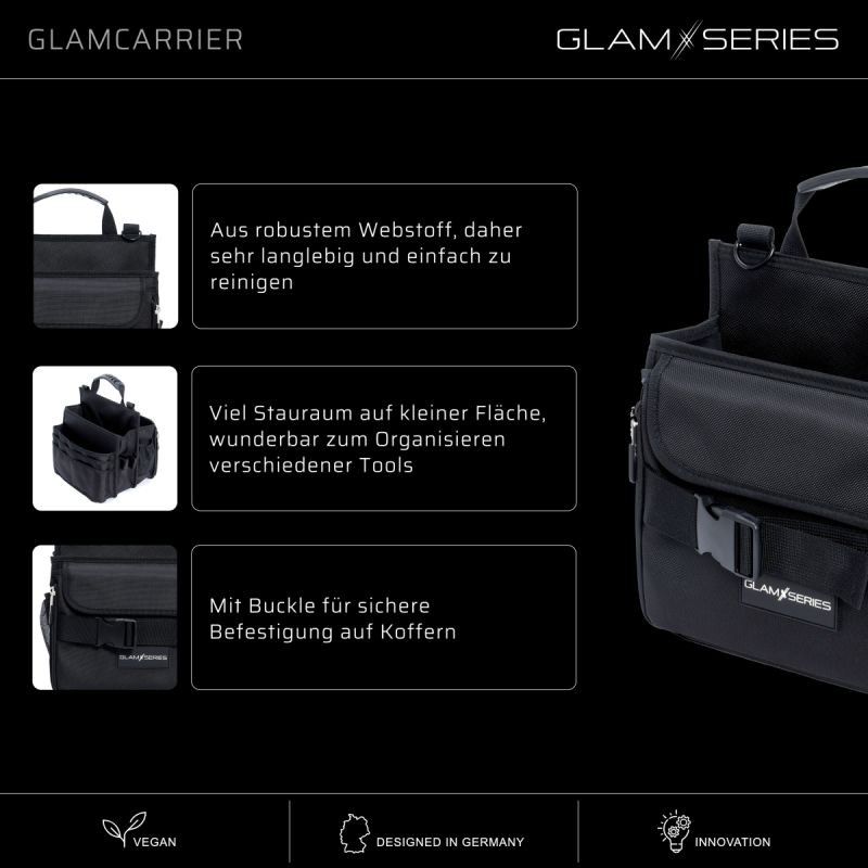 GlamSeries GlamCarrier meikki- ja kampaamolaukku, musta