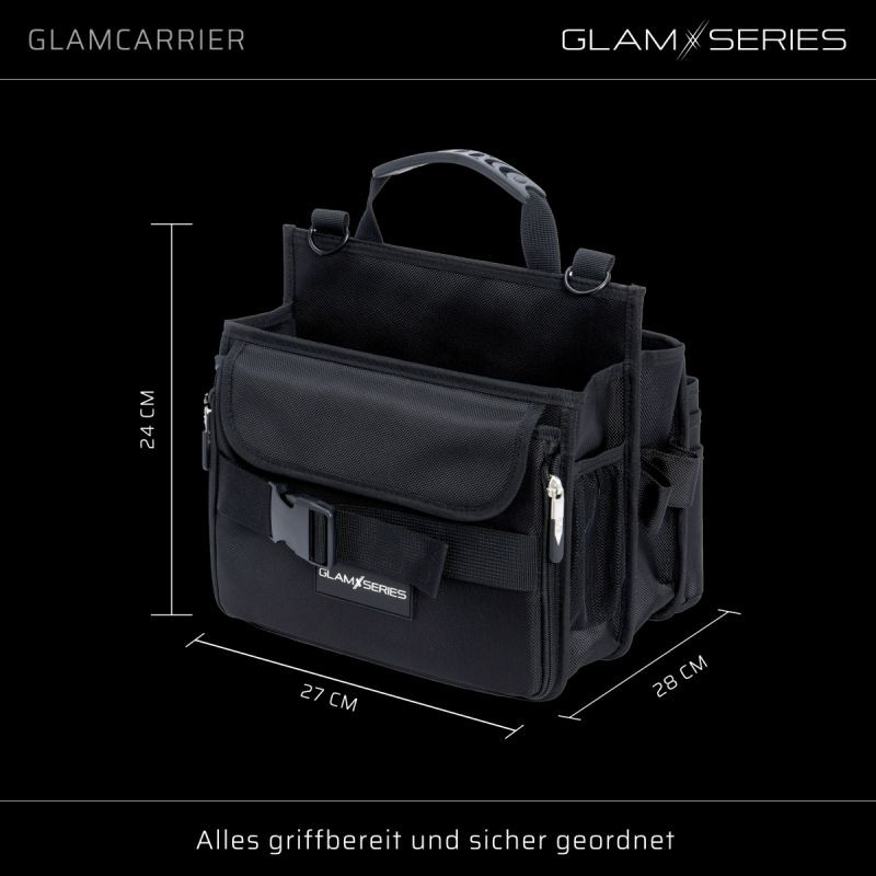 GlamSeries GlamCarrier meikki- ja kampaamolaukku, musta