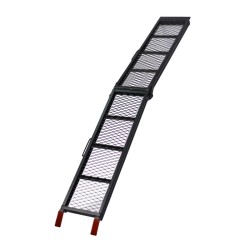 Taitettava lastausramppi moottoripyörille, mönkijöille ja quadille, 203 cm, 340 kg, teräs, musta