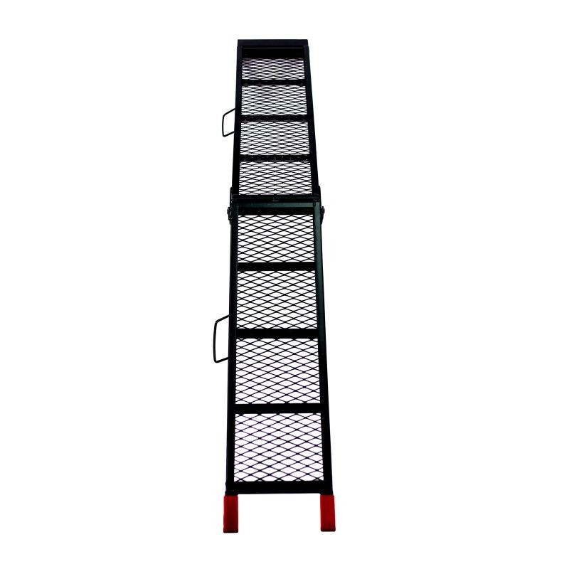 Taitettava lastausramppi moottoripyörille, mönkijöille ja quadille, 203 cm, 340 kg, teräs, musta